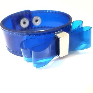 CUTE NAVY DOUBLE BOW TIE JELLY GIFT THICK BRACELET
